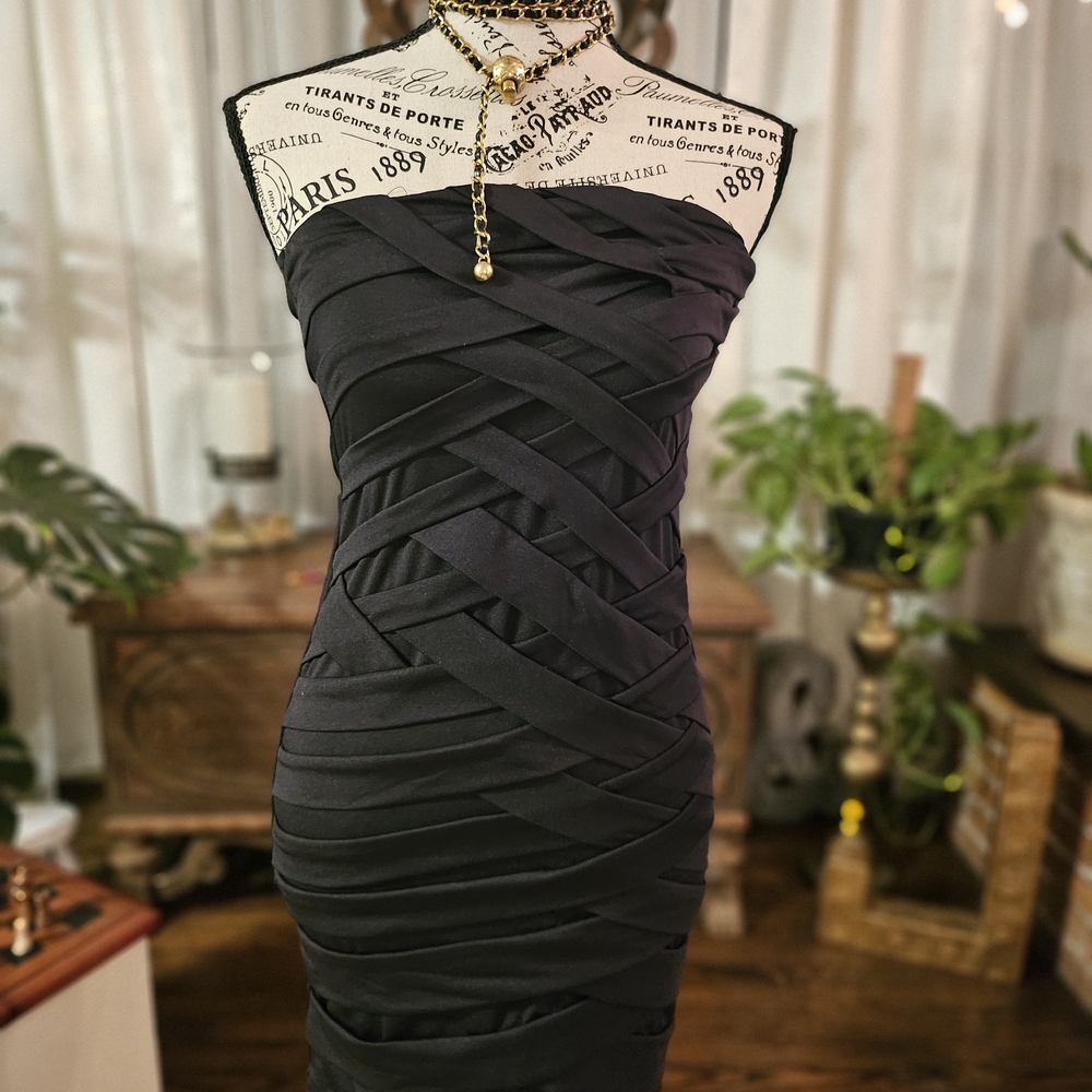 Bailey Blue Black Strapless Mini Dress Medium